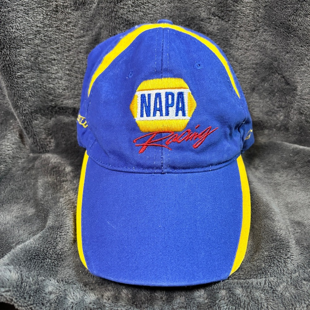 NAPA Racing Mens Cotton Baseball Cap NASCAR Racing Adjustable Blue Yellow